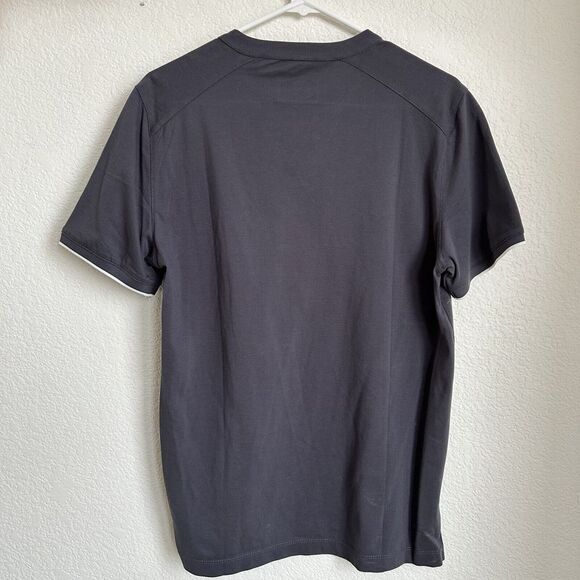 NEW Raffi Crosby V-neck Henley Mens Medium Short Sleeve NWT $130 Gray - Picture 3 of 10